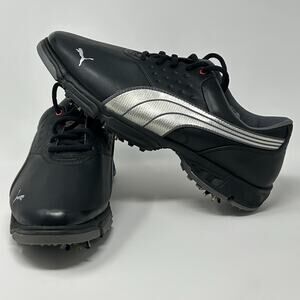 Puma Amp Sport Eco OrthoLite Golf Shoes Black S2Quill Spikes 186487 02 Mens 8.5